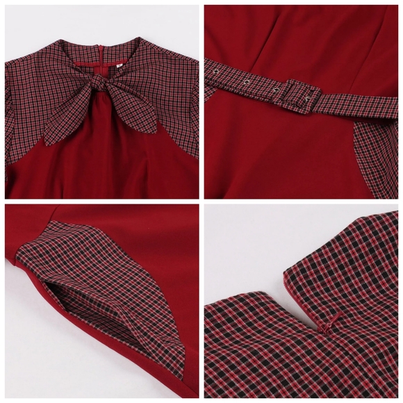 Plaid Pocket Swing Pin Up Dress - Picture 4 of 6